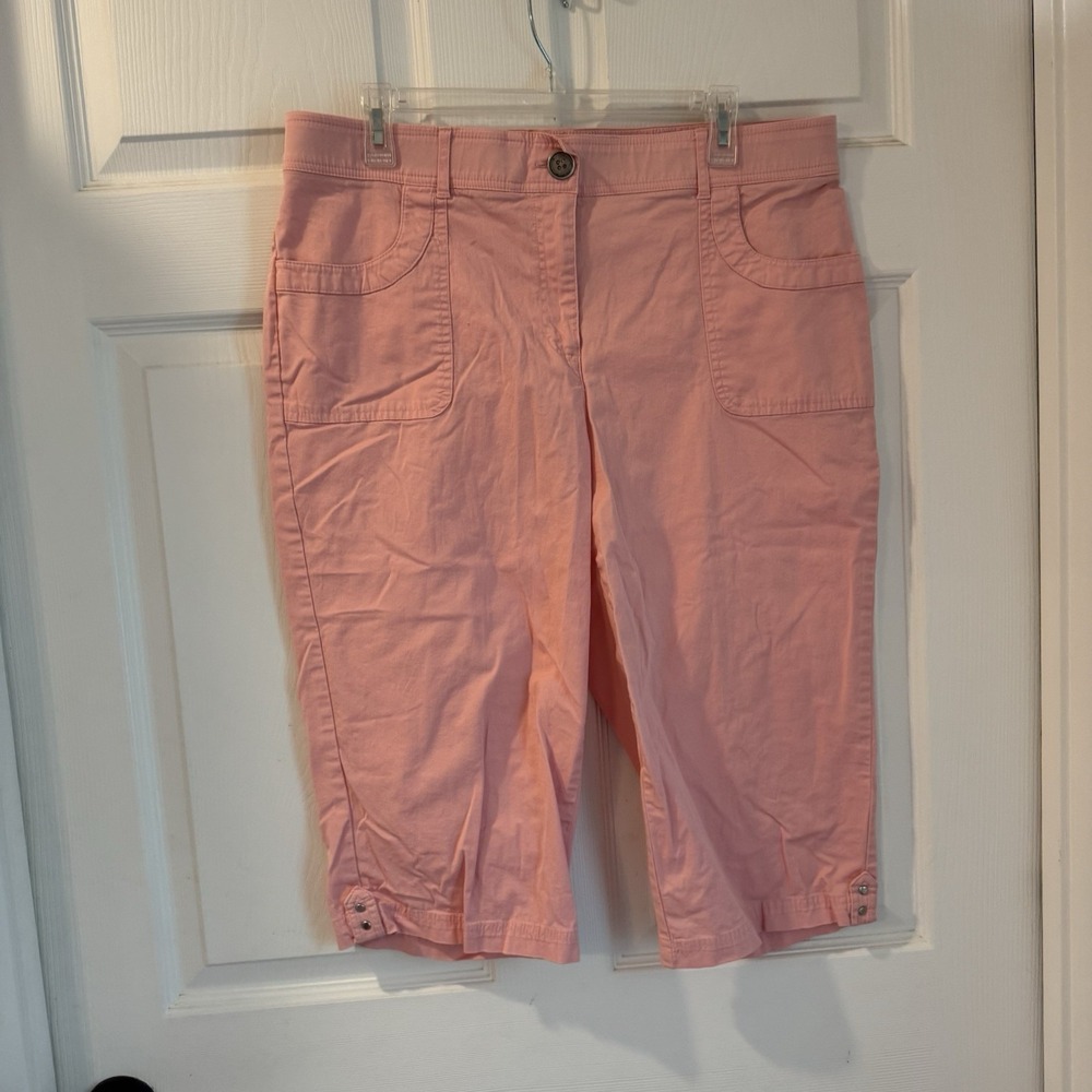 Counterparts Peach Pull On Capri Pants Women's Size 14